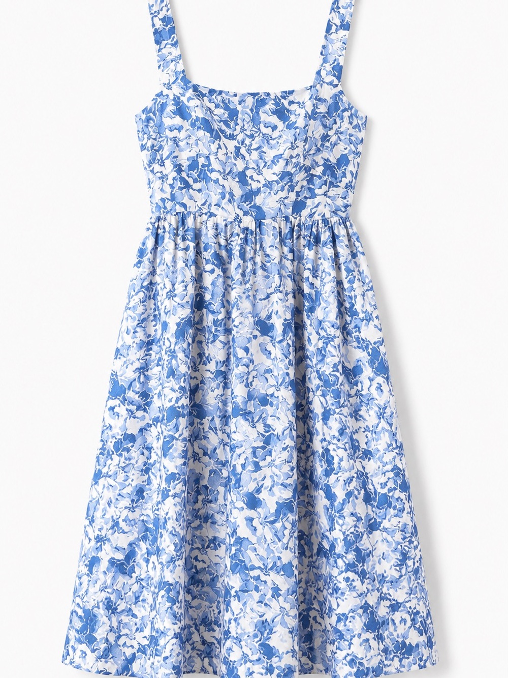 Quince 100% European Linen Fit & Flare Midi Dress Floral Waterfall L